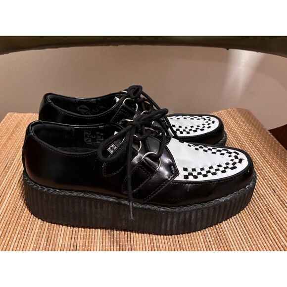 T.U.K. Creeper Oxford Black/White Lace Up Round Toe US 7 EU 40 V6804 main image 11